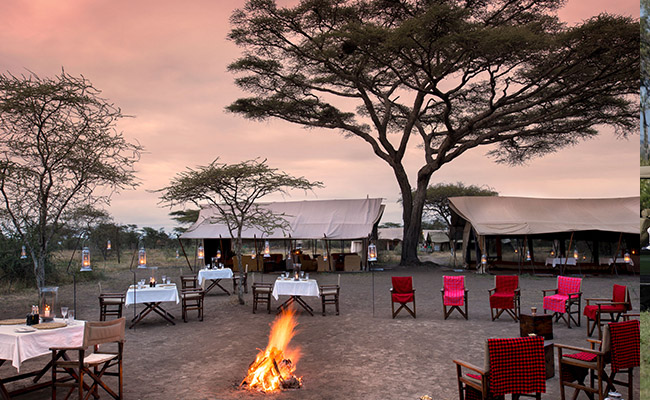 Tanzania campfire on safari