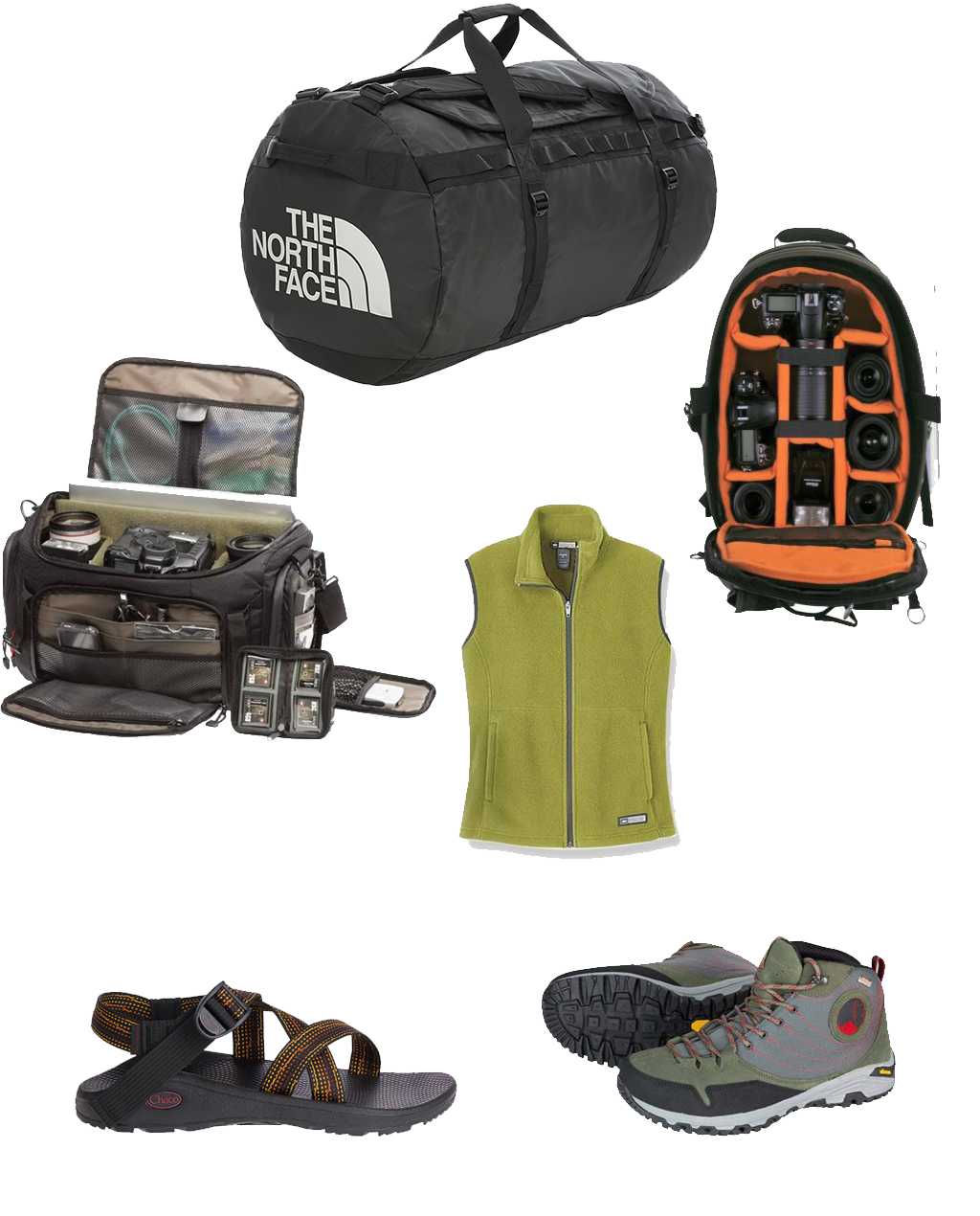 backpacks and camera bags to pack